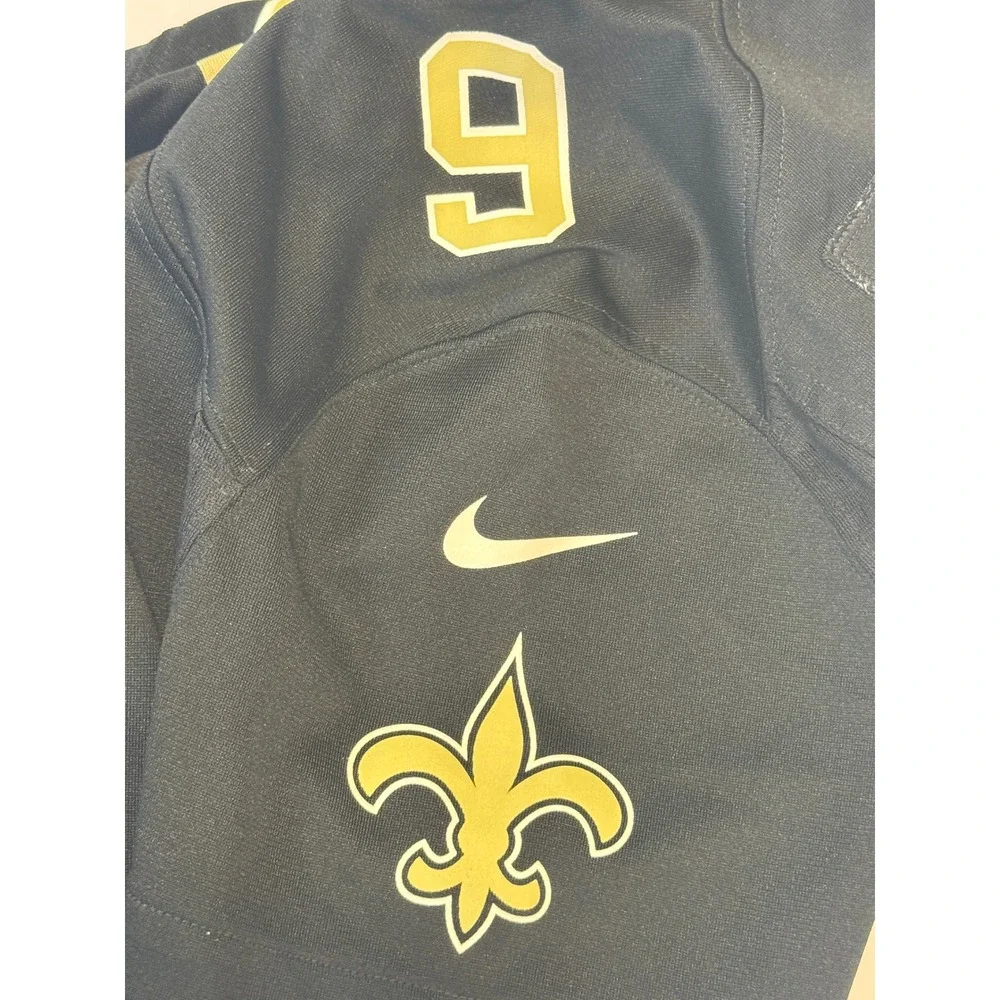 Nike New Orleans Saints Drew Brees 9 NFL Jersey Womens Medium Black Gold 80577